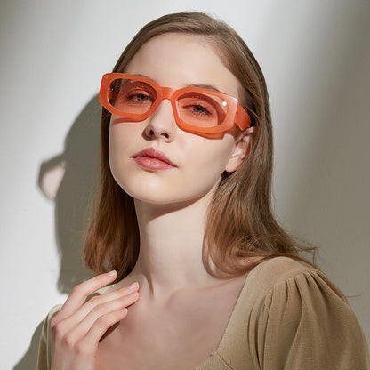 Large Frame Mask Glasses New Orange