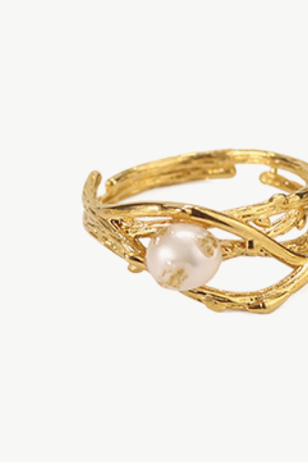 Nest Pearl Gold-Plated Ring