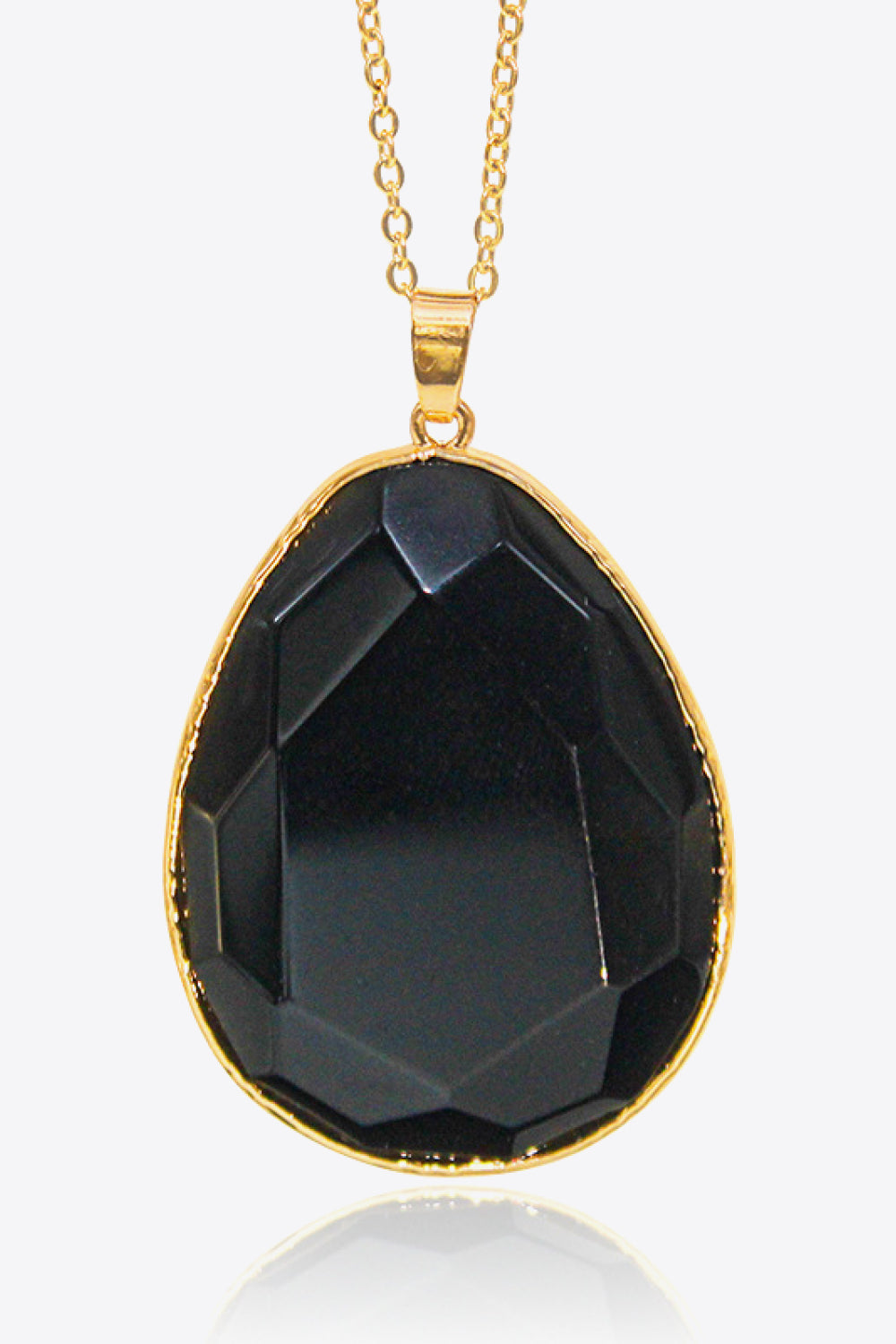 Contrast Teardrop Crystal Pendant