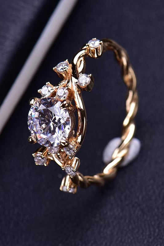 18K Gold-Plated 1 Carat Moissanite Ring