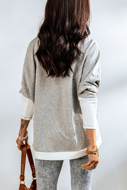 Contrast Open Front Cardigan with Pockets