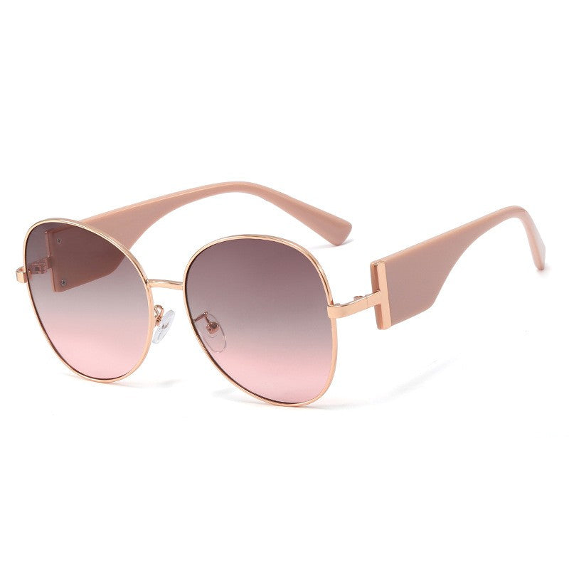 Metal Large Frame Sunglasses Women