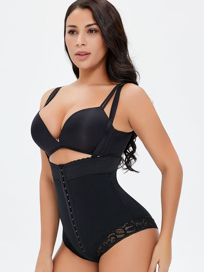 Full Size Spaghetti Strap Lace Trim Under-Bust Shaping Bodysuit