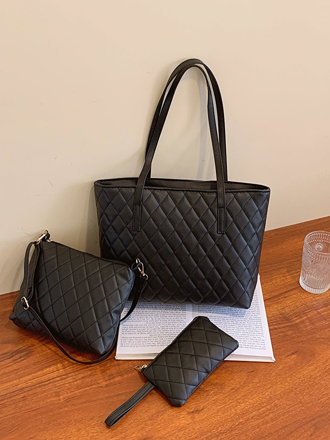 Three-Piece PU Leather Bag Set