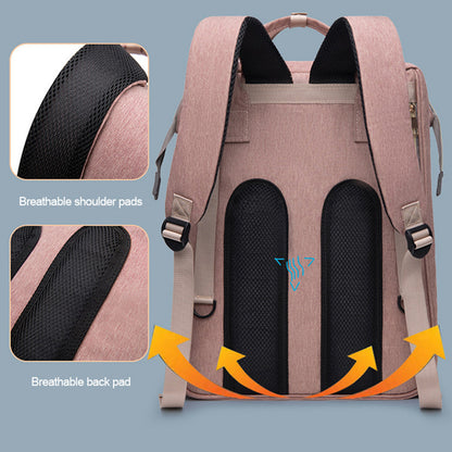 Portable Folding Mommy Bag Lightweight Crib Bed Large-capacity Baby Backpack Female Mommy Outting Bag Mummy Bag