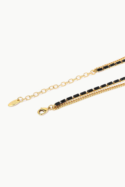 18K Gold-Plated Zircon Double-Layered Necklace