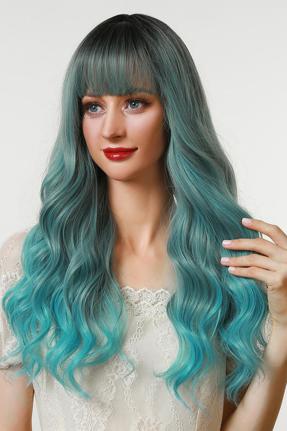 13*1" Full-Machine Wigs Synthetic Long Wave 26"