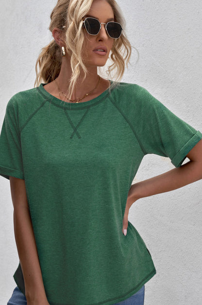 Heathered Round Neck T-Shirt