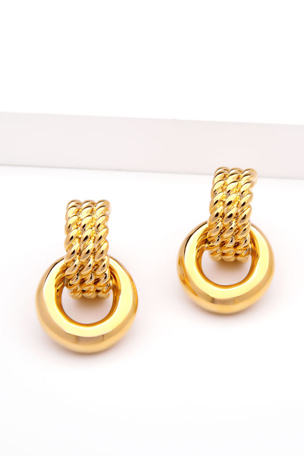 Twisted Gold-Plated Drop Earrings