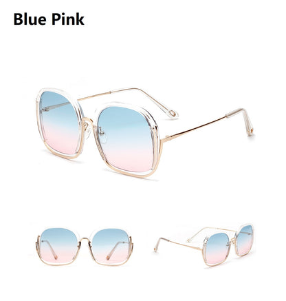 Colorful Fashionable Large Half Frame Sunglasses For Women