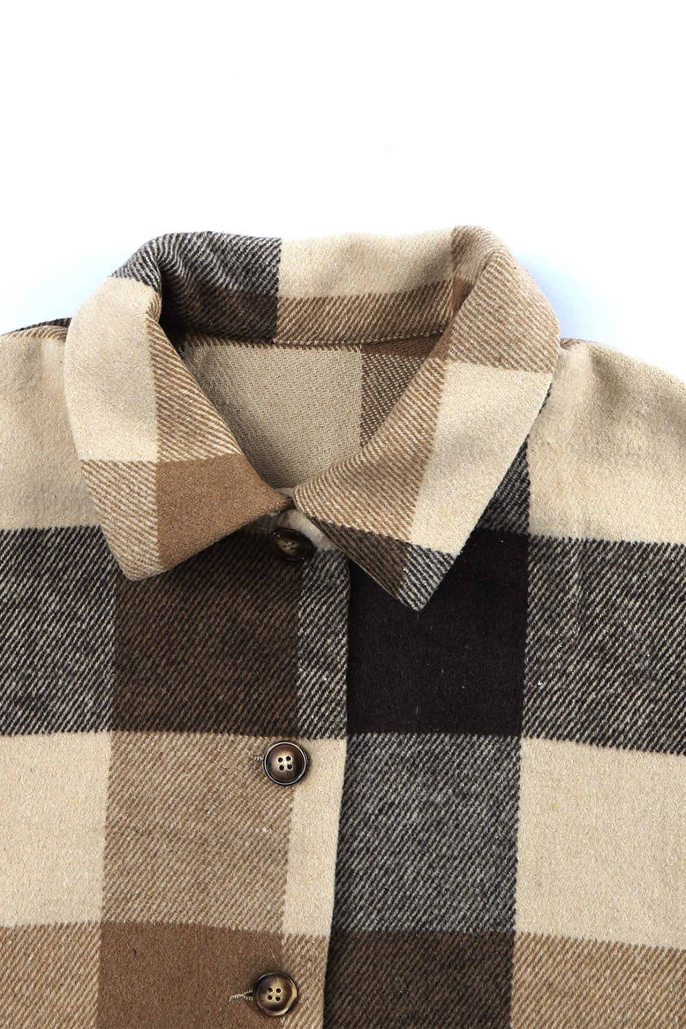 Plaid Dropped Shoulder Pocketed Shirt Jacket