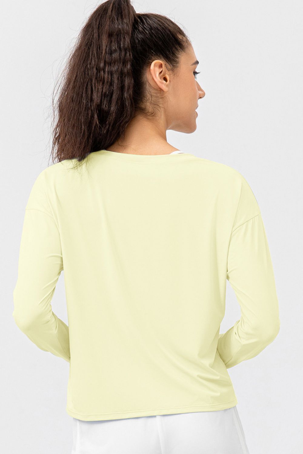 Breathable Round Neck Dropped Shoulder Top