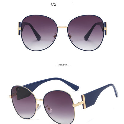 Metal Large Frame Sunglasses Women