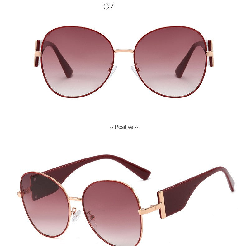 Metal Large Frame Sunglasses Women