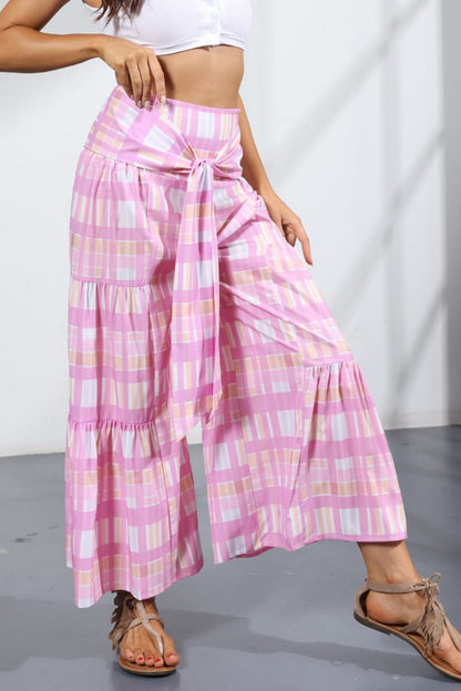 Printed Tie-Front Culottes