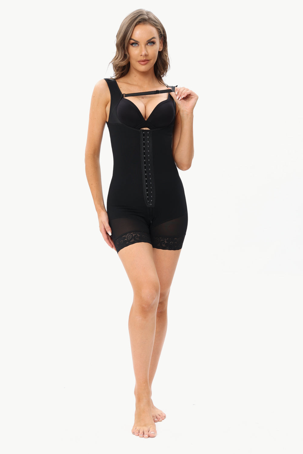 Full Size Adjustable Under-Bust Shaping Bodysuit with Chest Strap