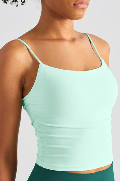 Gathered Detail Cropped Sports Cami