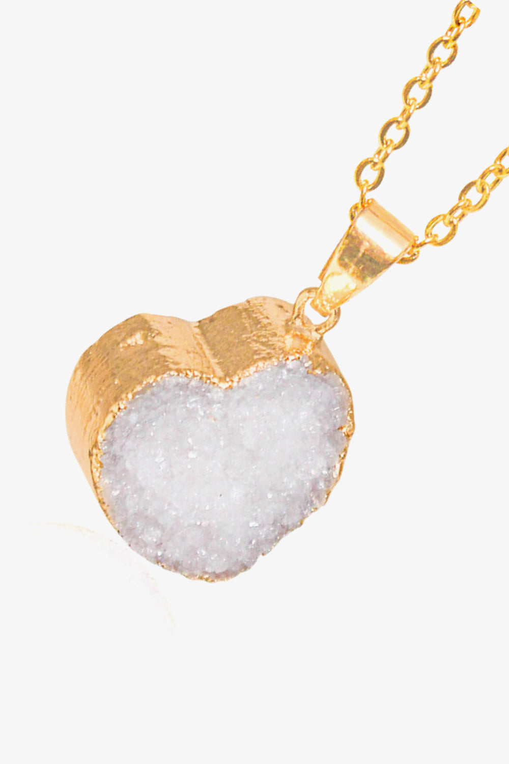 Contrast Heart Druzy Pendant