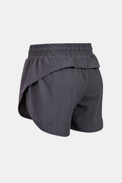 Two-Tone Drawstring Waist Faux Layered Athletic Shorts