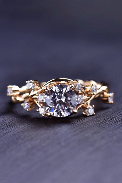 18K Gold-Plated 1 Carat Moissanite Ring