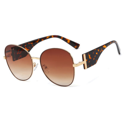 Metal Large Frame Sunglasses Women