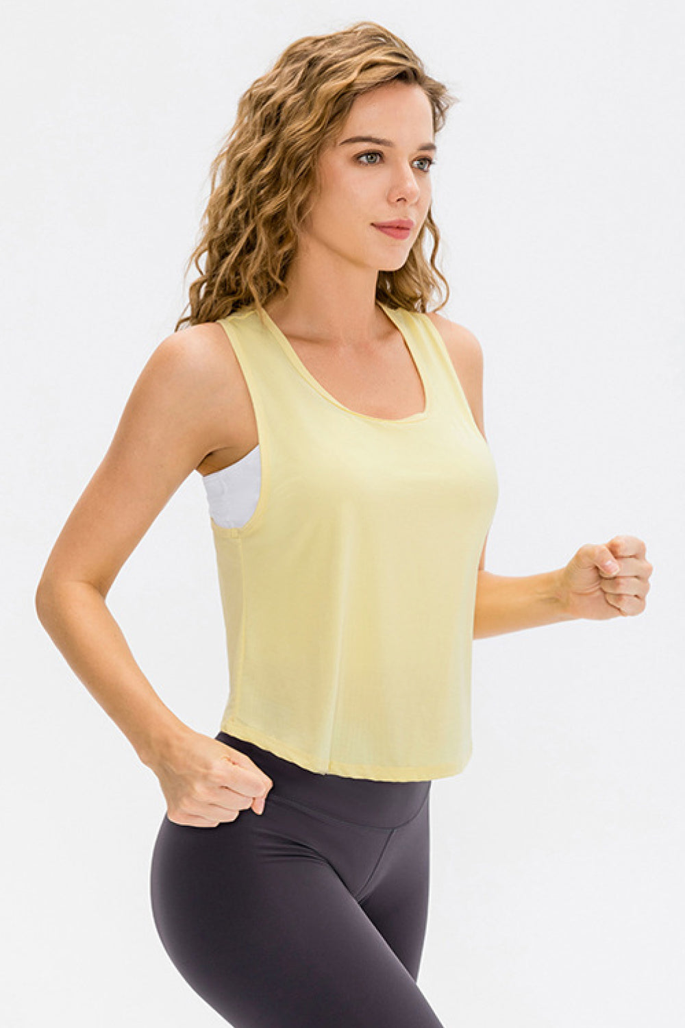 Breathable Mesh Cropped Athletic Tank