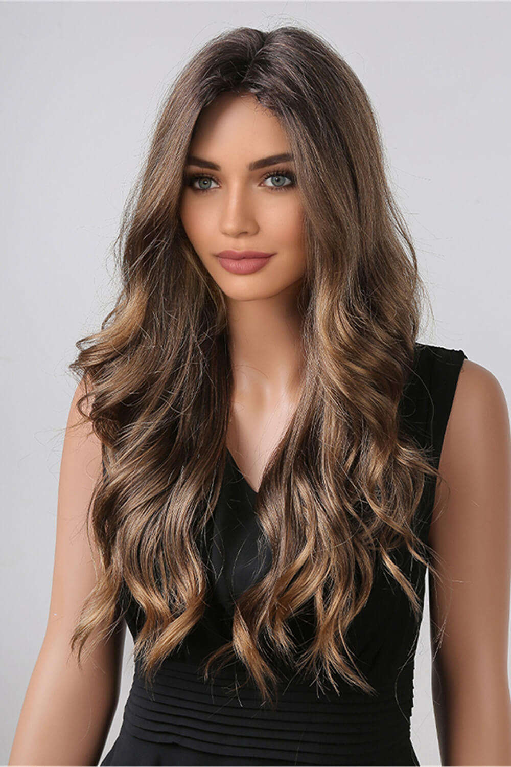 13*2" Lace Front Wigs Synthetic Long Wave 26" Heat Safe 150% Density in Golden Brown