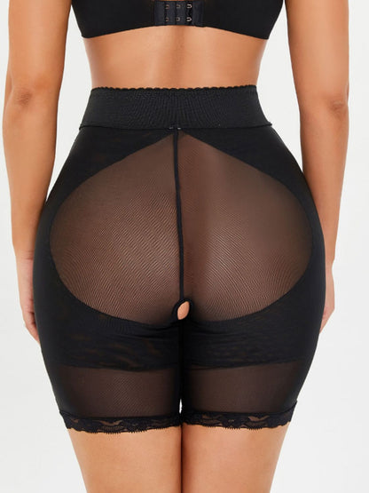 Full Size High-Waisted Lace Trim Shaping Shorts