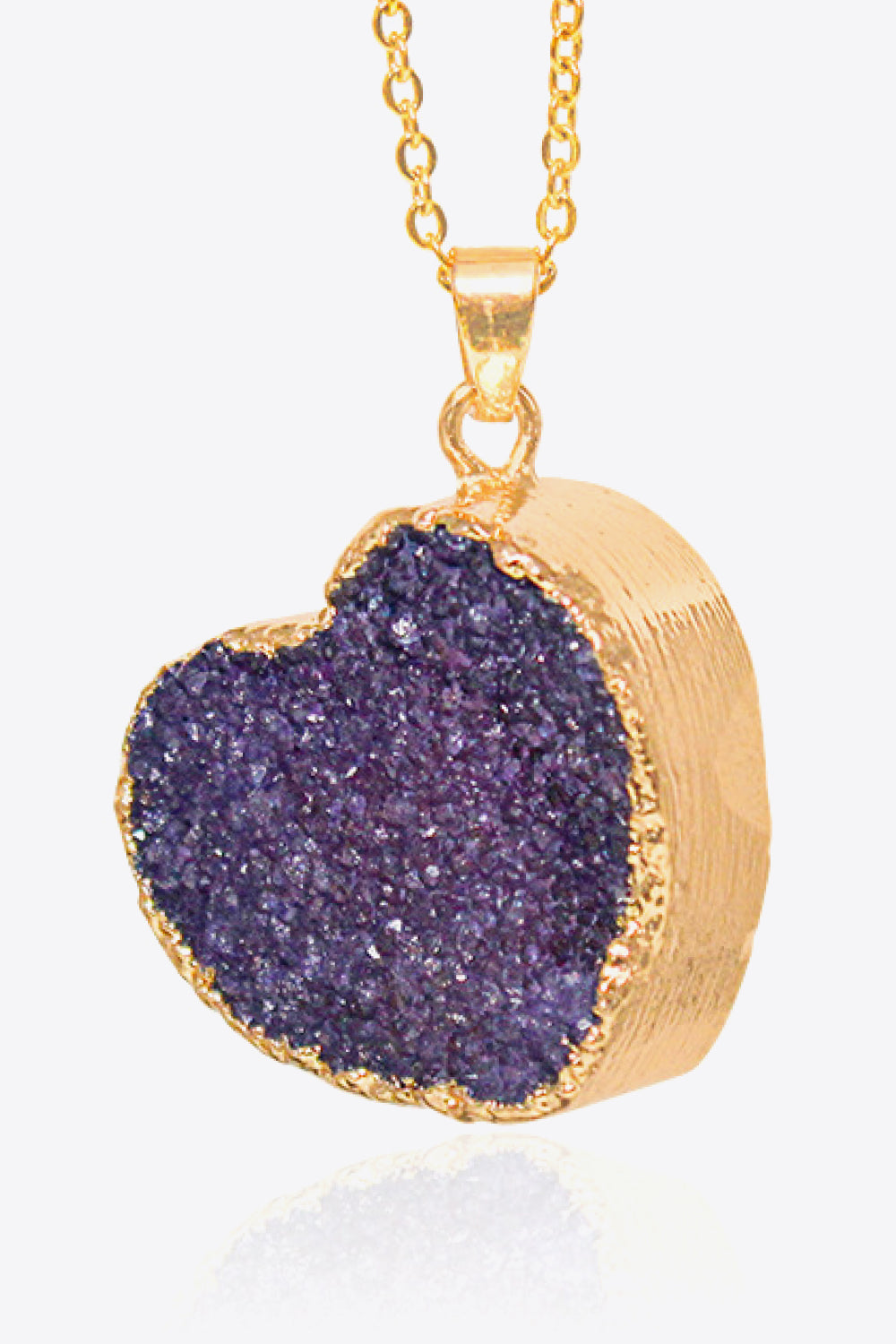 Contrast Heart Druzy Pendant