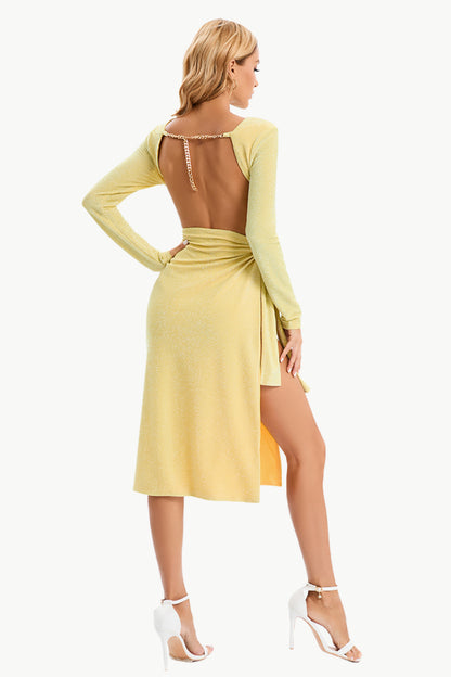 Cutout Backless Side Split Dress