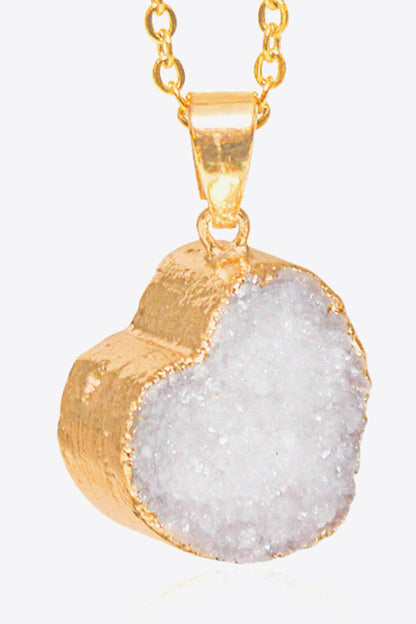 Contrast Heart Druzy Pendant