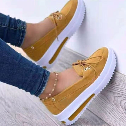 Women's Lace-up Flats Shoes Wedges Heel Casual Shoes