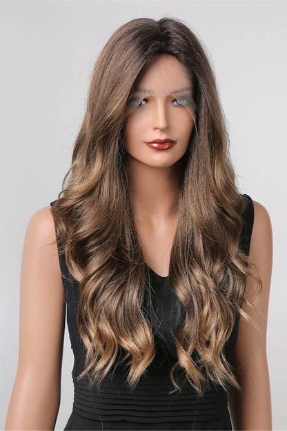 13*2" Lace Front Wigs Synthetic Long Wave 26" Heat Safe 150% Density in Golden Brown