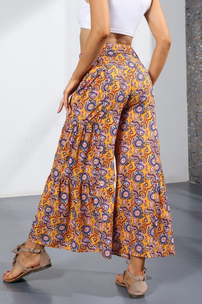 Printed Tie-Front Culottes