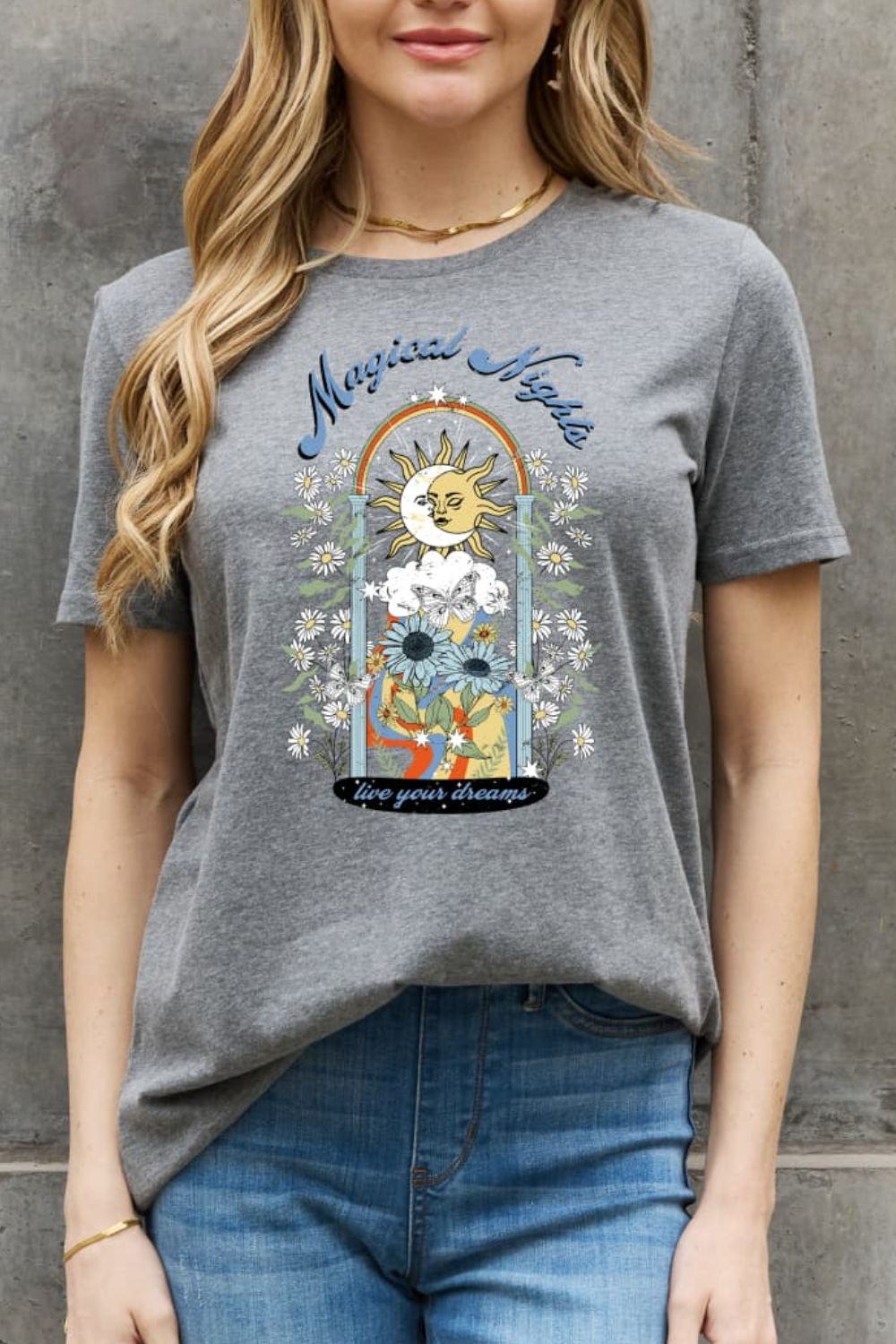 Simply Love MAGICAL NIGHTS LIVE YOUR DREAMS Graphic Cotton Tee