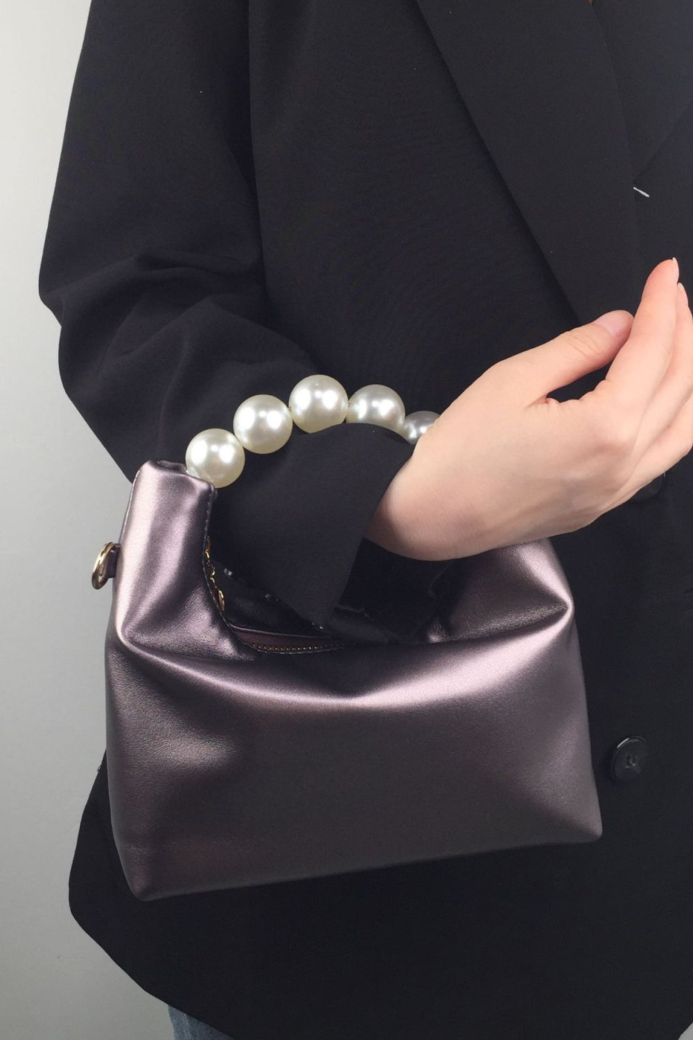 PU Leather Pearl Handbag