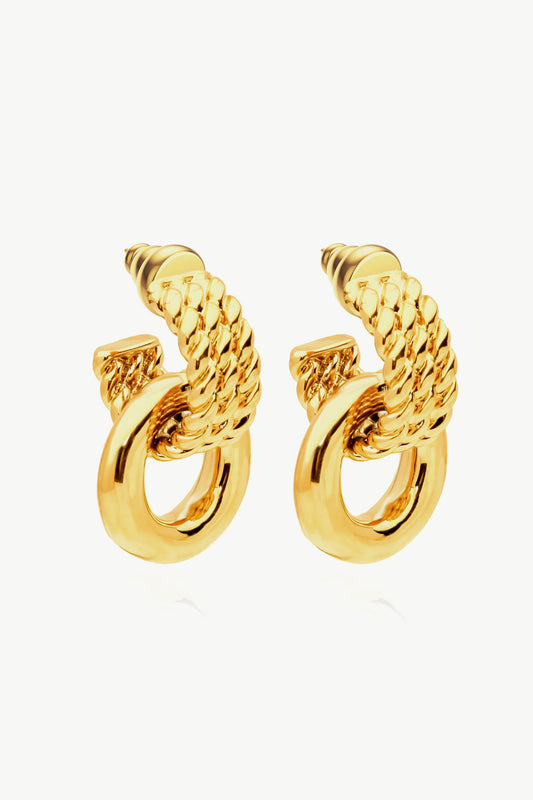 Twisted Gold-Plated Drop Earrings