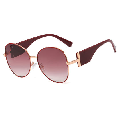 Metal Large Frame Sunglasses Women