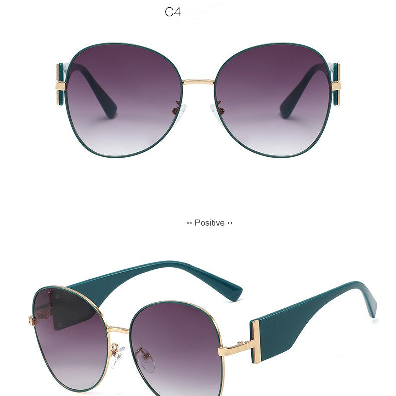 Metal Large Frame Sunglasses Women