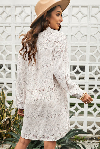 Printed Dropped Shoulder Mini Shirt Dress