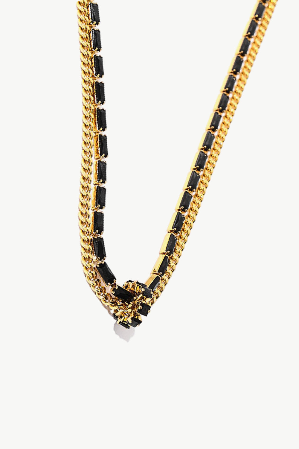 18K Gold-Plated Zircon Double-Layered Necklace