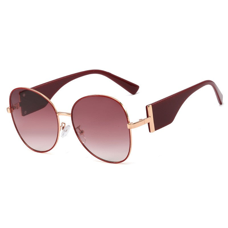 Metal Large Frame Sunglasses Women