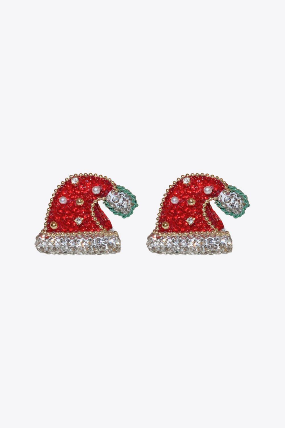 Rhinestone Christmas Hat Earrings