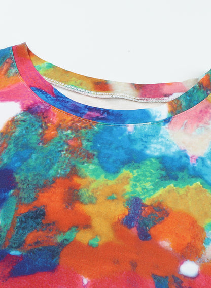 Multicolored Tie-Dye Tee Dress