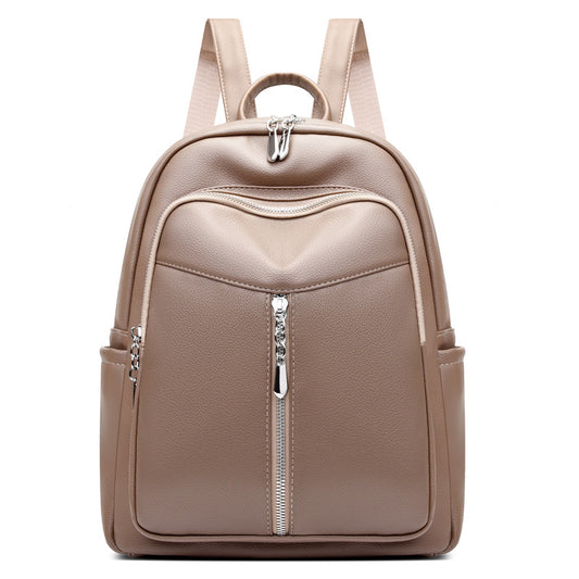 Women's Backpack Pure Color PU Leather Simple Everything Casual