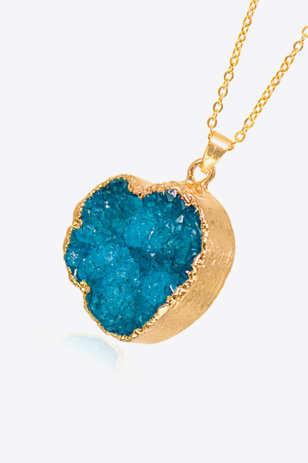 Contrast Heart Druzy Pendant