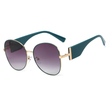 Metal Large Frame Sunglasses Women