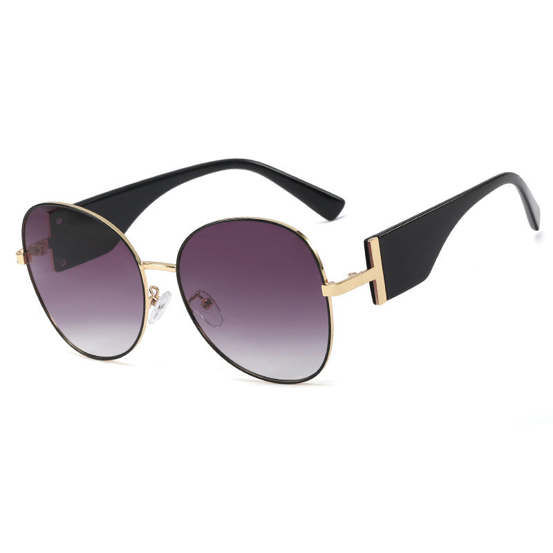 Metal Large Frame Sunglasses Women