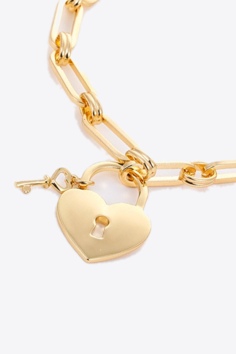 5-Piece Wholesale Heart Lock Charm Chain Bracelet