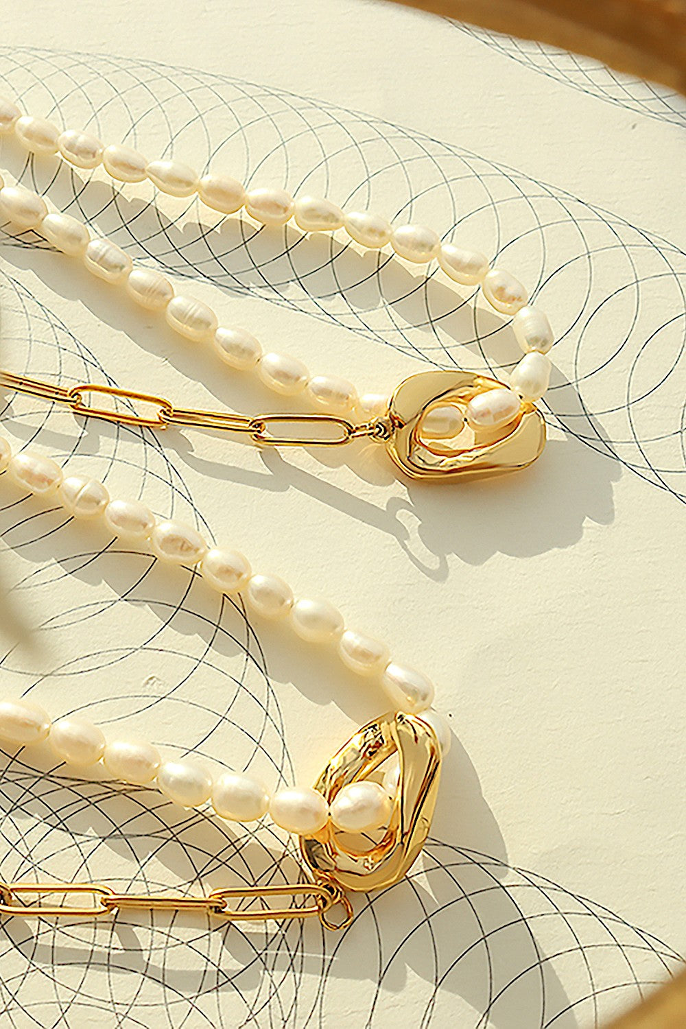 Half Pearl Half Chain Necklace